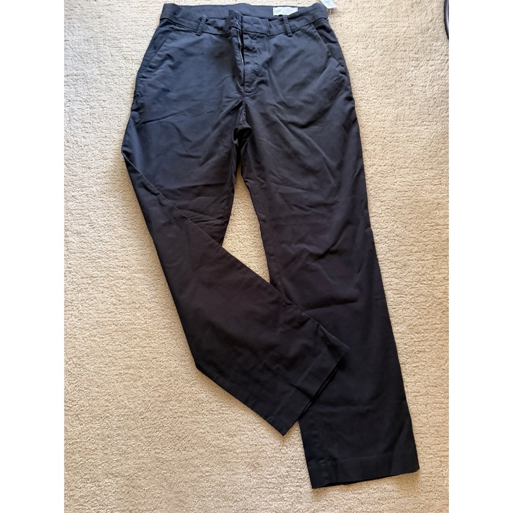 Gap Downtown Khaki Pants Womens 12 Tall Black Cotton Chino NWT